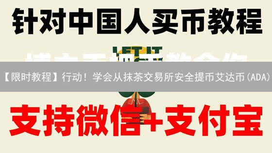 【限时教程】行动！学会从抹茶交易所安全提币艾达币(ADA)